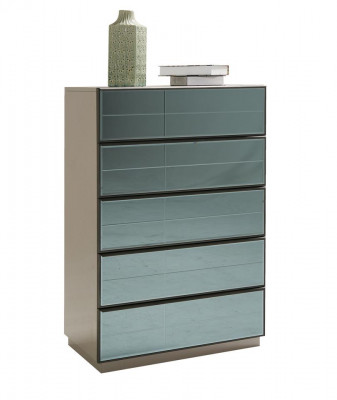 Zrcadlo Přední Komoda Skříně Šedý Vysoký Skříň Zrcadlová jednotka Luxusní design