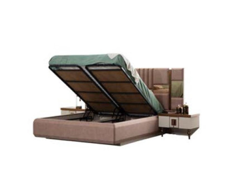 Luxus Bett Schlafzimmer Italienische Möbel Neuartiges Material Holz Braun