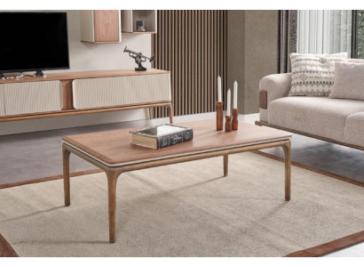 Designer nízký stůl Stůl moderní stůl dřevo obývací pokoj béžový.