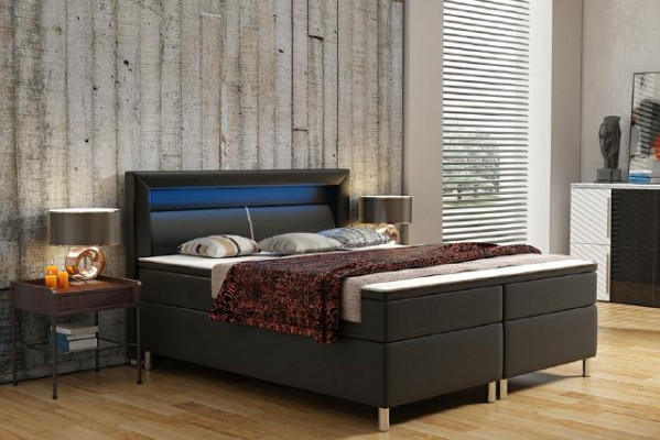 Postel Boxspring Hotelová postel s visco matrací Z leštěné postele Manželská postel