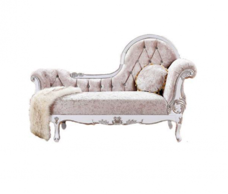 Chaiselongue Chesterfield Récamière v antickém stylu Luxusní pohovka se šlehačkou a lůžkem Nová