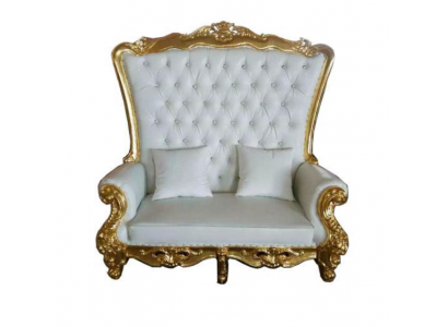 Trůn Sofa Pohovka Královský Polštář Chesterfield Samet Antik Styl Dvousedadcový