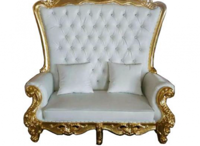 Trůn Sofa Pohovka Královský Polštář Chesterfield Samet Antik Styl Dvousedadcový