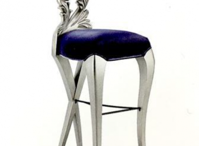 Barový stolička Královské polstrované Chesterfield sametovéžidle v antickém stylu 1místný