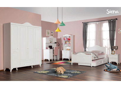 Dětský pokoj dřevo dospívající postel noční stolek moderní design nábytek nový 2 kusy.