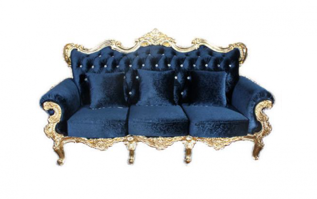 Trůn Pohovka Královský Nábytek Chesterfield Samet 3místná Starožitné Styl Nové Pohovky