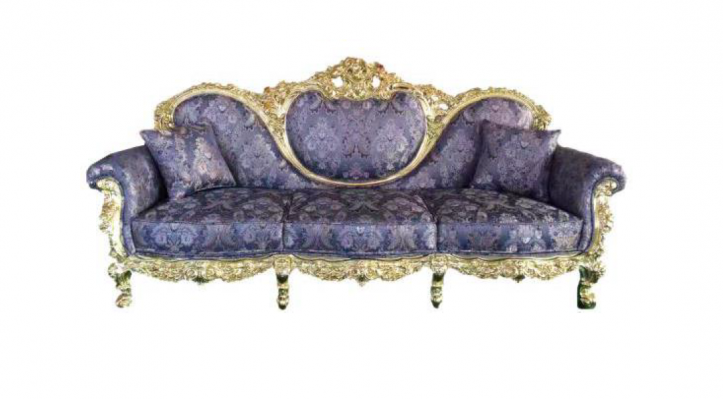 Trůn Sofa Queen Polštář Samet 3místný starožitný styl křeslo lounge Chesterfield.