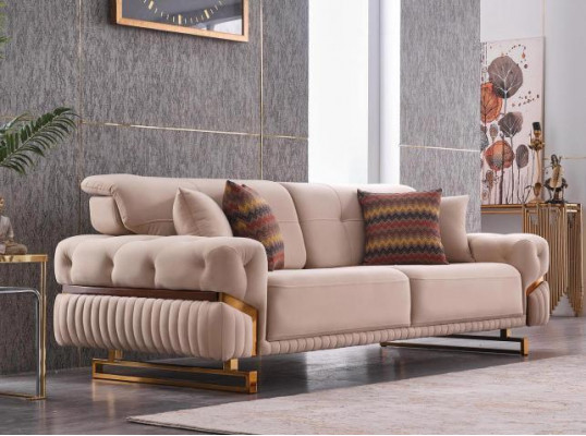 Obývací pokoj Souprava sedacích garnitur Křeslo Třísedadlový Kompletní sada nábytku Design 3+1