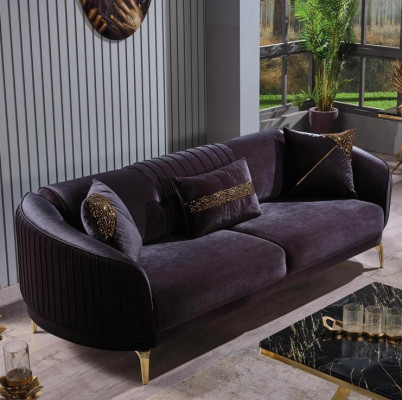 Třísedák Moderní Černá Pohovka Do Obývacího Pokoje Designer Pohovky