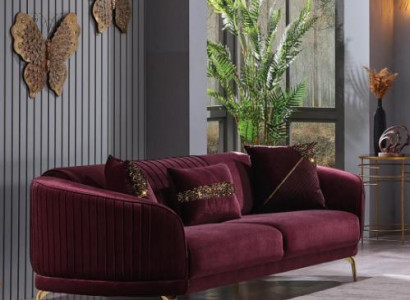 Moderní třísedák luxusní pohovky obývacího pokoje textilní nábytek pohovka samet