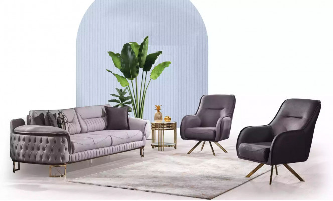 Design křeslo s polstrováním pro obývací pokoj ze dřeva v moderním luxusním hnědém lounge-stylu.