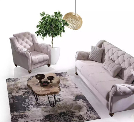 Klasická obývací sestava 3+1 pohovka sedadlo pohovka čalounění Nový Beige.