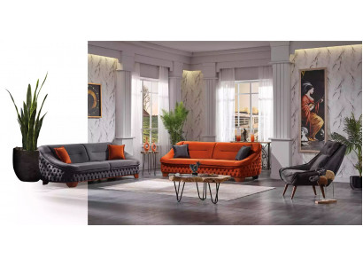 Sofá souprava 3+3+1 sedačka Luxus Moderní set Design Sofas Chesterfield obkládací