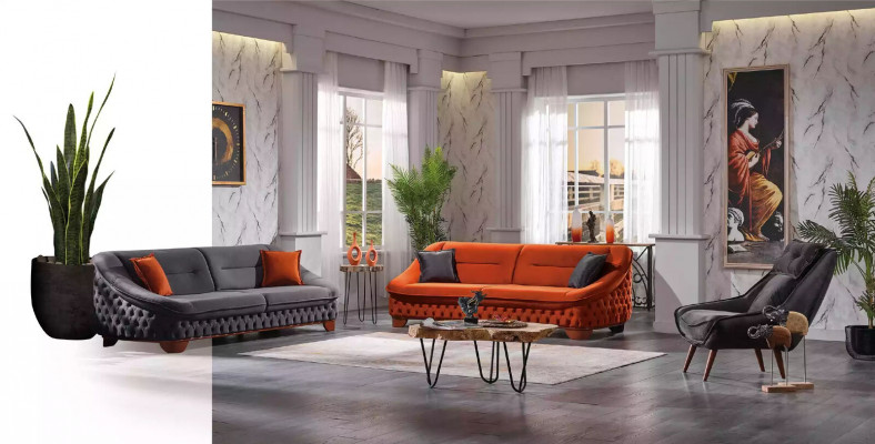 Sofa set 3+3+1 Chesterfield living room complete set 3-piece
