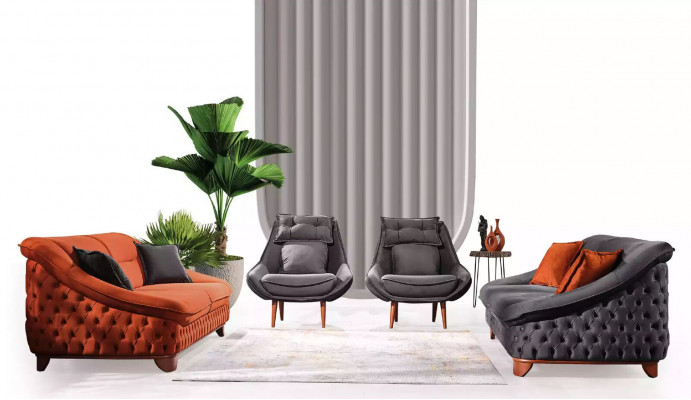 Sofa set 3+3+1 Chesterfield living room complete set 3-piece