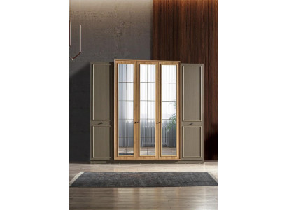 Elegantní šatní skříň, návrh ložnice, nábytek, skříně, moderní vybavení.