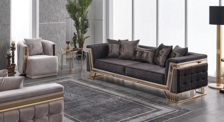 Polstergarnitur Luxus Sofas Dreisitzer Sessel Moderne Wohnzimmer Couch = Sedací souprava Luxus Sofas, třísedák křeslo Moderní obývací pokoj gauč