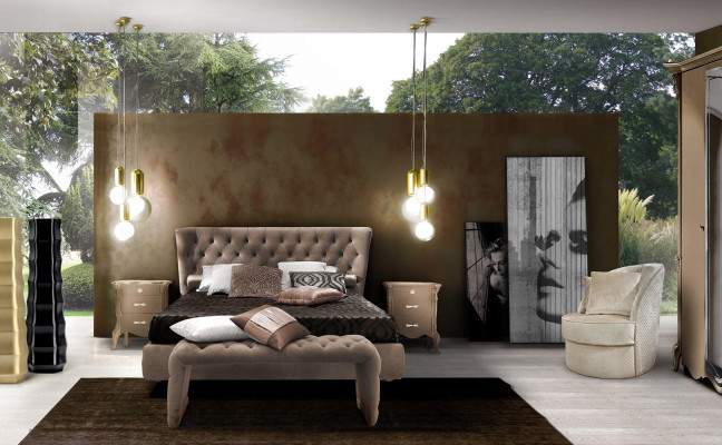 Postel Polstrovaný Design Luxus Dvojité Hotelové Postele Chesterfield Ložnice