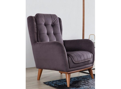 Chesterfield křeslo Relax Club Sofa jednomístná pohovka Dřevěné nábytek hnědá