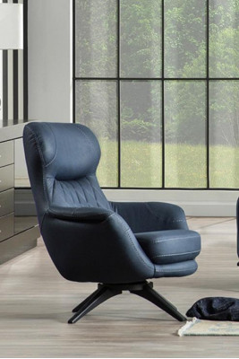 Křeslo 1-sedadlové Pohodlný moderní styl středně měkký Modrá Luxusní