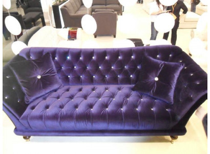 Chesterfield 3 Seater Elegant Sofas Textile Couch Luxury Blue Sofa > Chesterfield 3místná elegantní sedací souprava z textilu v luxusní modré barvě