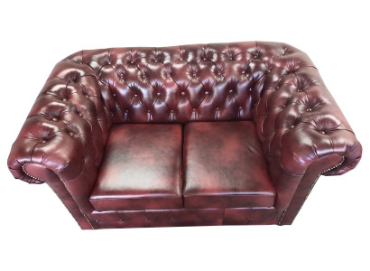 Sofa Chesterfield 2 místné kůže Lounge Kožená pohovka Hnědé Moderní