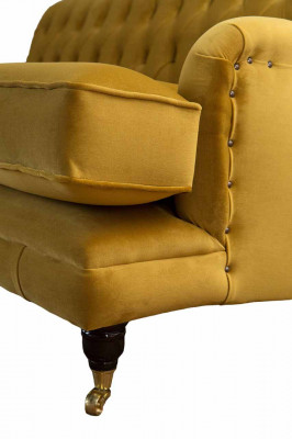 Chesterfield pohovka 3místná potah textilní látka pohovky elegantní pohovky