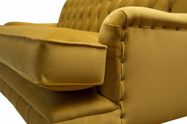 Chesterfield pohovka 3místná potah textilní látka pohovky elegantní pohovky