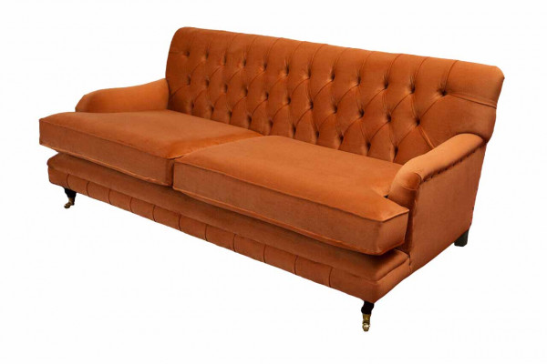 Tříkřídlá pohovka 3 sedadla látková Chesterfield moderní design obývací pokoj gauč