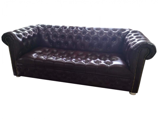 Chesterfield Sofa 3-sedadlová kožená pohovka hnědá Moderní sedací soupravy 230cm