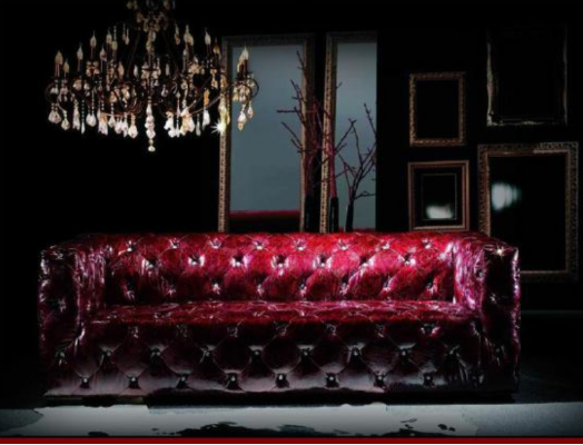 Chesterfield Sofa 3místná kožená pohovka Bordo pohovky kůže