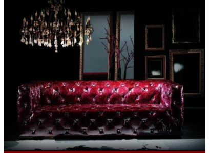 Chesterfield Sofa 3místná kožená pohovka Bordo pohovky kůže