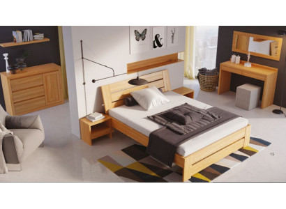 Ložnice sada 5 kus. Postel 2x noční stolek + toaletní stolek se zrcadlem Masivní nábytek Nový