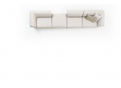 Pohovka Beige Obývací pokoj Moderní Styl Pohovka 6 Míst Sedadlo Nábytek Textil 430 cm