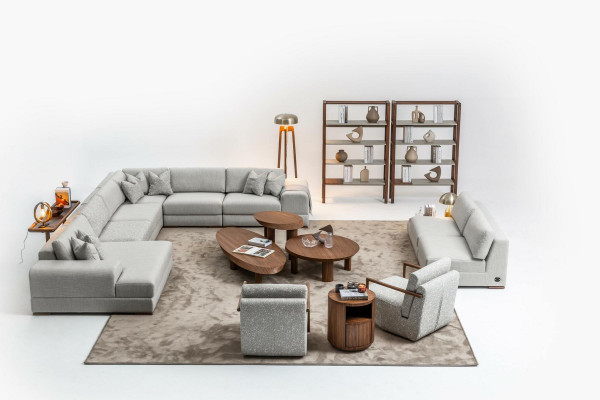 Křeslo šedé obývací pokoj nábytek Design Moderní Luxus Jeden klub Relax