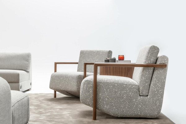 Křeslo obývací pokoj Nábytek Design Moderní Potah 1 Sedadlo Relaxační Šedý Klub