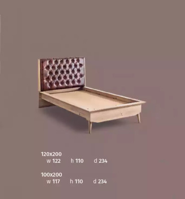 Postel Loft Holz Chesterfield 100x200cm Postelový rám Potahovaná hlavová část