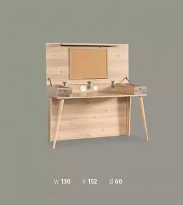 Luxus dětský pokoj Chesterfield postel psací stůl šatní skříň 3dílný set.