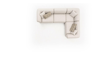 Sofa L-Form Beige Pohovka Obývací Styl Nábytek Textil Moderní Styl