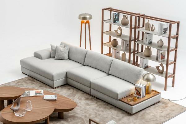 Sofa Couch Polster Möbel Wohnlandschaft Šedá rohová sedací souprava Měkké pohovky