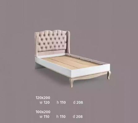 Bettdesign Chesterfield dětská postel Dřevěný nábytek s měkkým polstrováním 120x200cm.