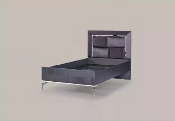Postel Loft Dřevo Černý Design 120x200cm Rám postele čalouněný