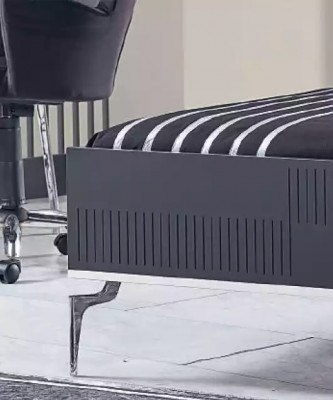 Postel Loft Dřevo Černý Design 120x200cm Rám postele čalouněný