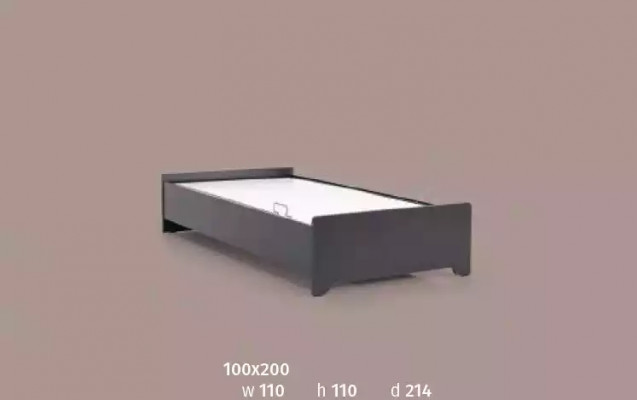 Designer beds Dětská postel černá postel mládežnická postel nábytek z masivního dřeva 100x200cm