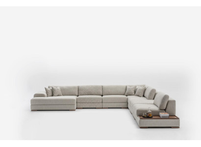 Sofa ve tvaru U moderní design nábytek luxusní obývací pokoj šedé rohová sedací souprava nová