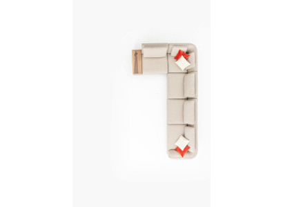 Sofa L-Form Obývací pokoj Rohová pohovka Beige Luxus Moderní Styl 402x227 Nábytek
