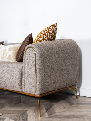 Třísedák sedací souprava 3místná - design moderní šedý materiál - obývací pokoj