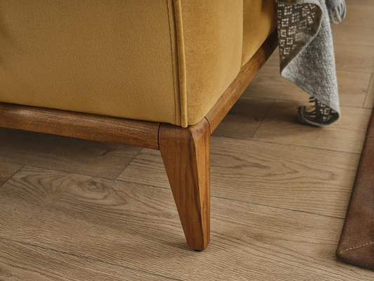 Třísedák, 3místná sedací souprava, látková žlutá, obývací pokoj, luxusní, moderní sedadlo.