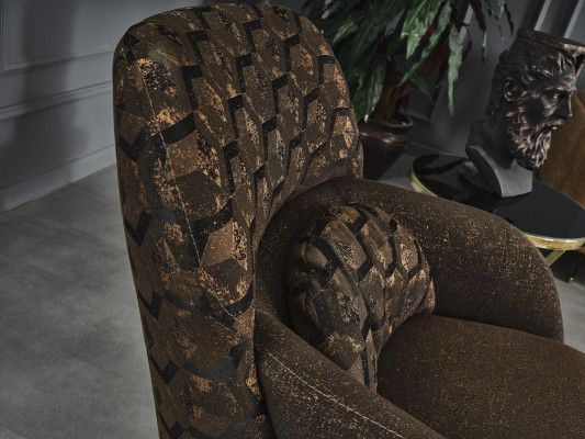 Křeslo křeslo Koktejlová židle tkanina obývací pokoj polyester hnědá