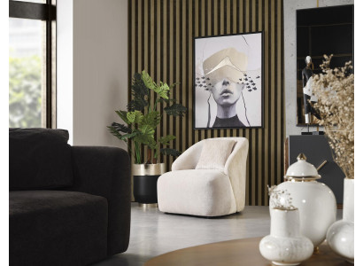 Křeslo se sluchátkovým opěrkem Moderní látka Obývací pokoj Polyester Bílý Design Sedadlo